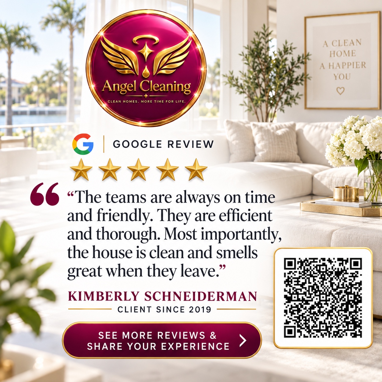 Five-star Google review from Kimberly Schneiderman